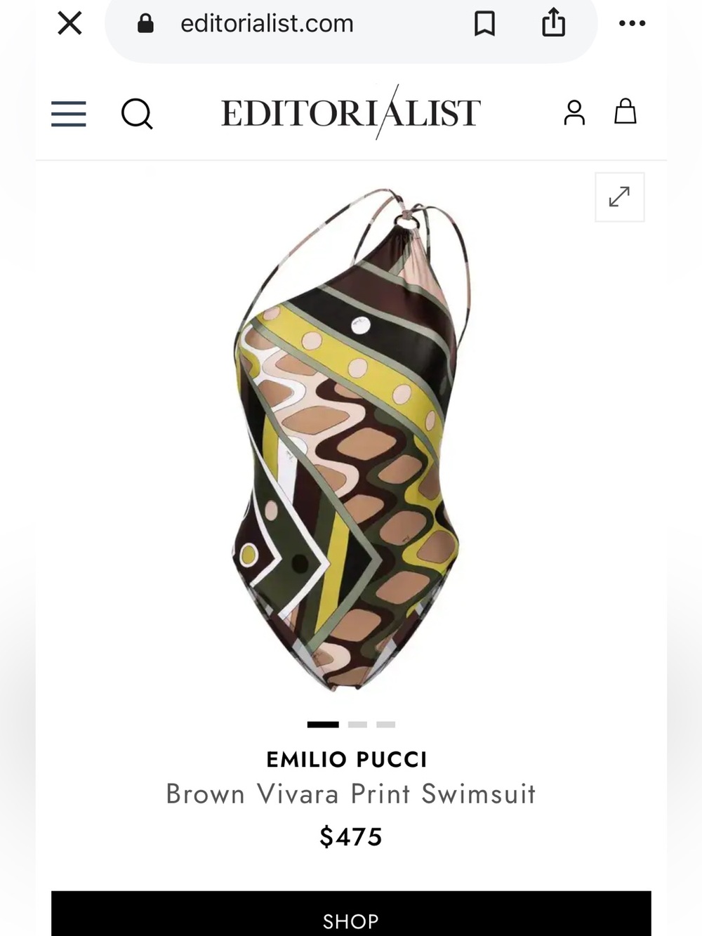 PUCCI one piece swimsuit Stylish Brown and Green Geometric Scarf like new - Picture 1 of 7